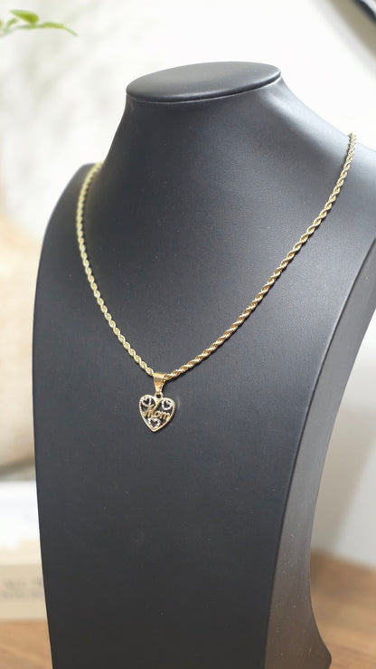 Soga 3mm PVD Stainless steel + Pendant de Corazón ( Mom )