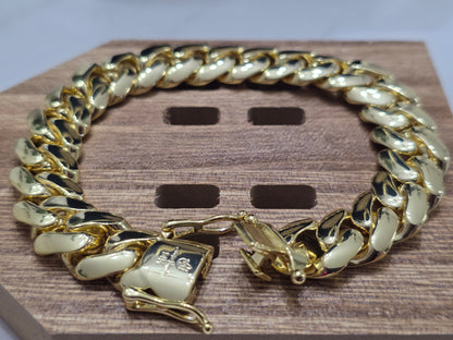 Set Cubana 14mm x 24" PVD Hechas a Mano + Charm Última Cena                  (Eslabón Pegado)