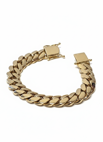 Brazalete Miami Cuban 15MM (PVD PREMIUM )Hechas a Mano  (Eslabón Pegado)