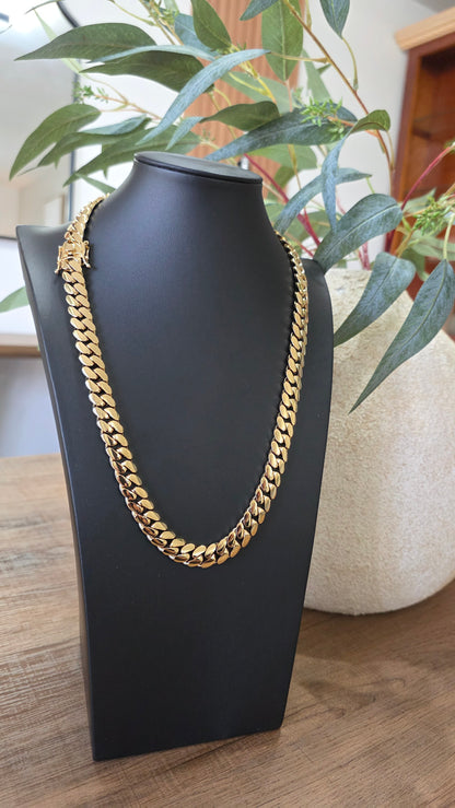 Cubana Miami Cuban 12MM (PVD PREMIUM )Hechas a Mano  (Eslabón Pegado)