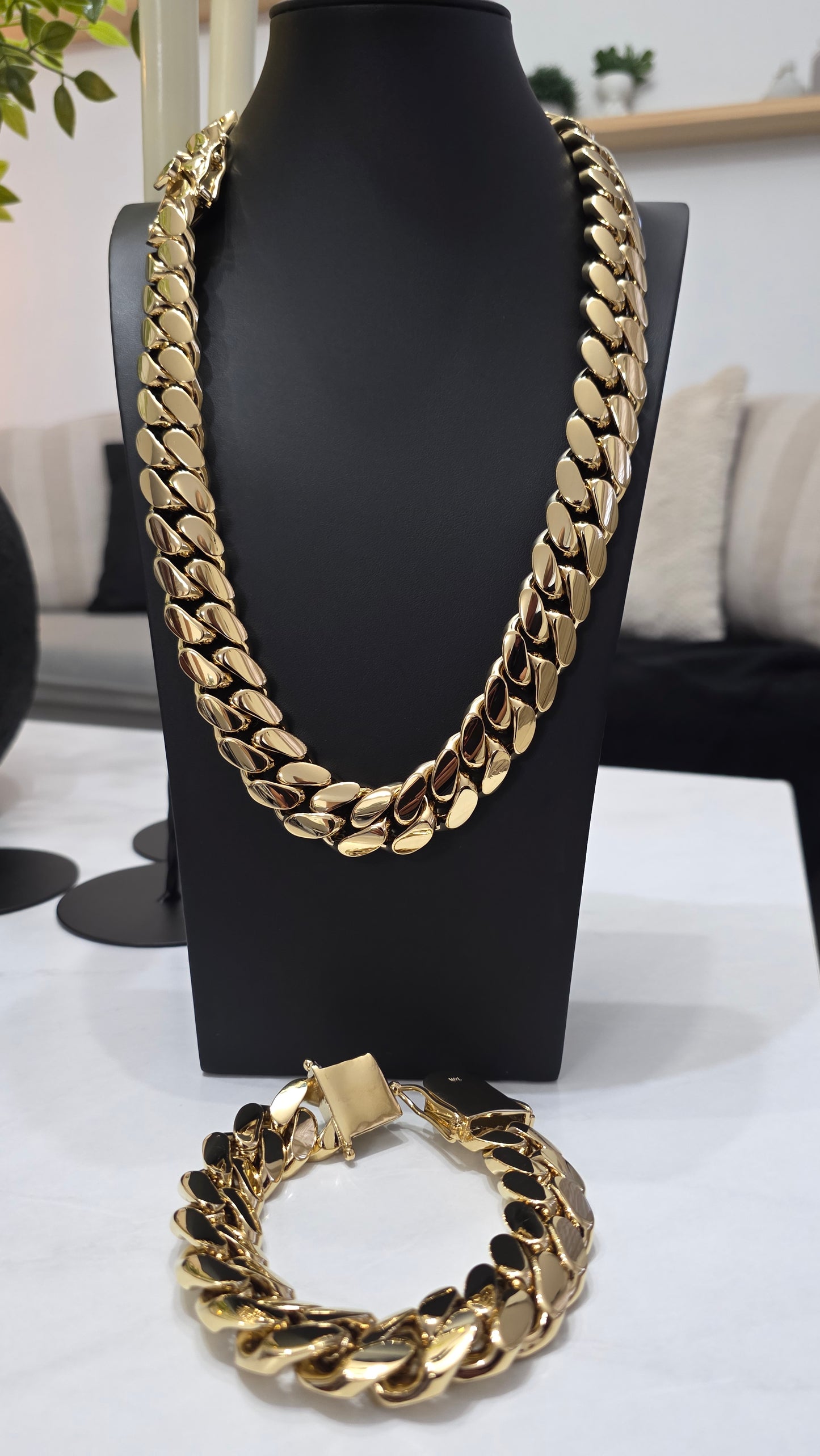 Miami Cuban 22MM (PVD PREMIUM )Hechas a Mano  (Eslabón Pegado)