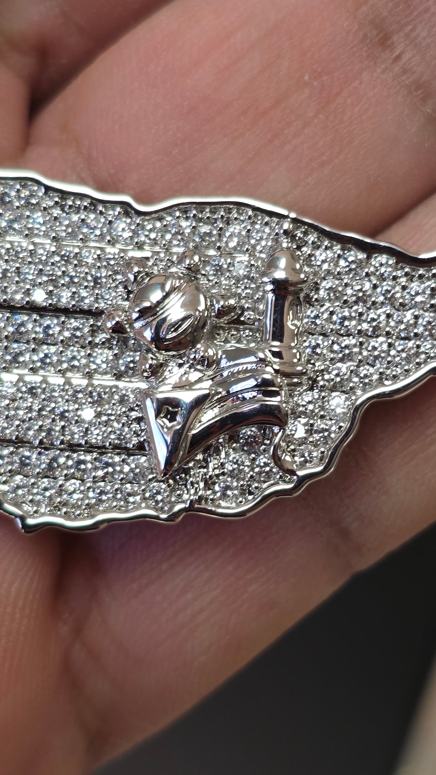 Cubana 8mm x 24" + Charm de Puerto Rico 2.5"  Stainless Steel (Plateado)