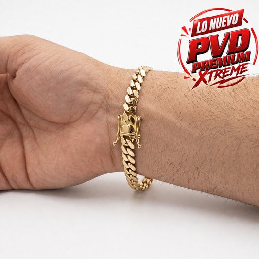 $30 de descuento Brazalete Miami Cuban 8MM.                 (PVD PREMIUM XTREME )Hechas a Mano  (Eslabón Pegado)