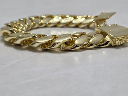 Brazalete Miami Cuban 15MM PVD, Hechas a Mano  (Eslabón Pegado)