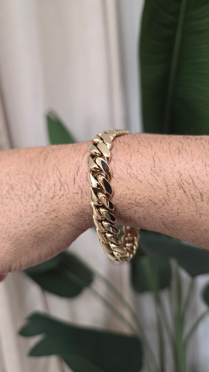 Miami Cuban 12MM                     PVD PREMIUM Plus Hechas a Mano  (Eslabón Pegado)                               1 Año de Garantía