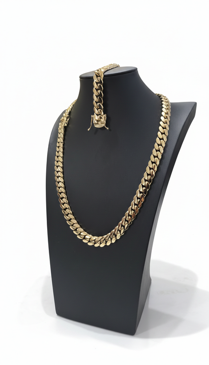 Cubana Miami Cuban 12MM (PVD PREMIUM )Hechas a Mano  (Eslabón Pegado)