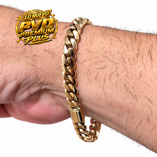 Miami Cuban 8MM                  (PVD PREMIUM Plus )Hechas a Mano  (Eslabón Pegado)                 1 Año de Garantía