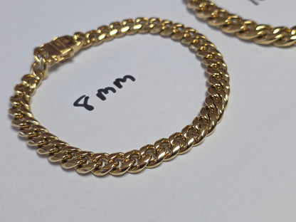 Brazalete Miami Cuban 8MM  PVD, 1 Año de Garantía