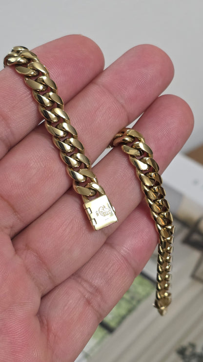 Miami Cuban 8MM                       PVD PREMIUM Plus Hechas a Mano  (Eslabón Pegado)                 1 Año de Garantía