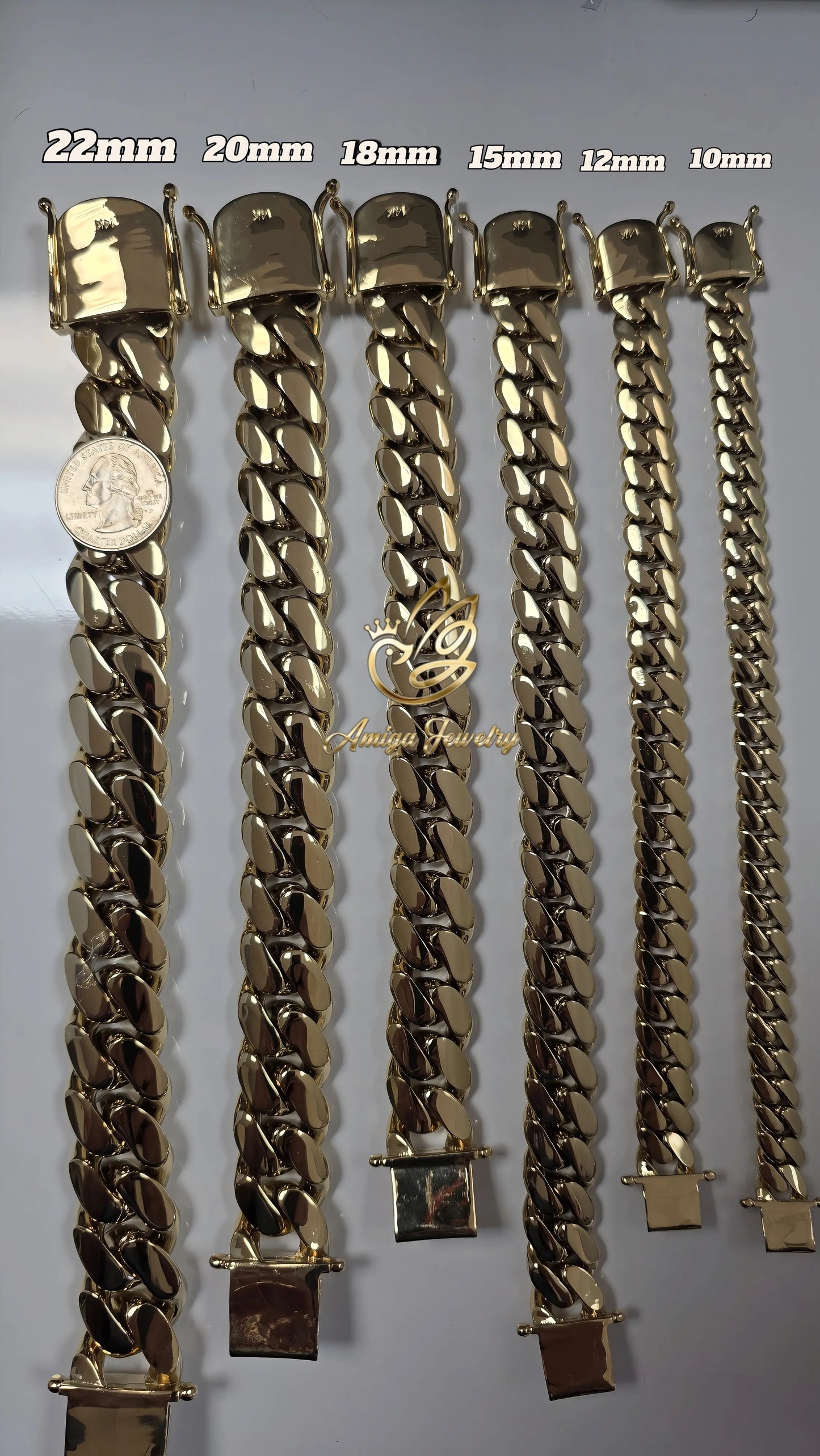 Miami Cuban 15MM                   PVD PREMIUM Hechas a Mano  (Eslabón Pegado)