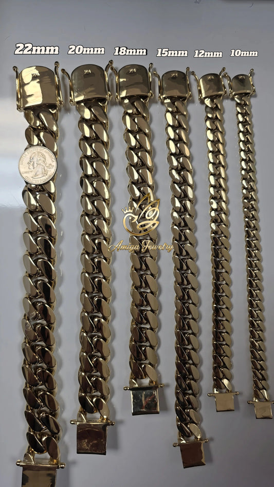 Cubana Miami Cuban 10MM (PVD PREMIUM )Hechas a Mano  (Eslabón Pegado)