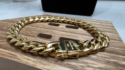 Set Cubana 10mm Stainless steel PVD con Brazalete Gratis,1 Año de Garantía