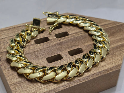 Set Cubana 14mm x 24" PVD Hechas a Mano + Charm Última Cena                  (Eslabón Pegado)