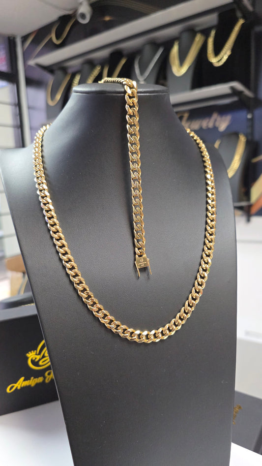 Set 8mm x 22" + Brazalete 8"  Stainless Steel PVD Premium       (2 Años de Garantía)
