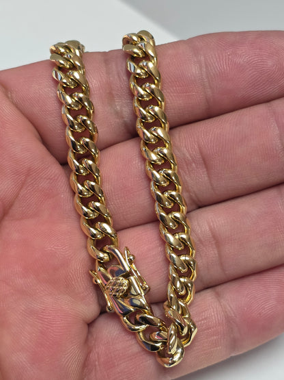 Brazalete Miami Cuban 8MM  PVD, 1 Año de Garantía