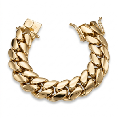 Brazalete Miami Cuban 24MM (PVD PREMIUM )Hechas a Mano  (Eslabón Pegado)