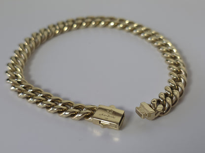 Brazalete Miami Cuban 8MM  Stainless Steel PVD, Color 14k Real 1 Año de Garantía