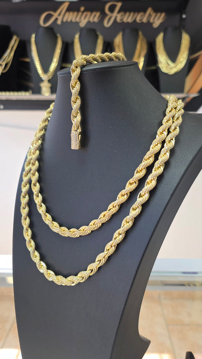 Set Ice Rope Chain 8mm