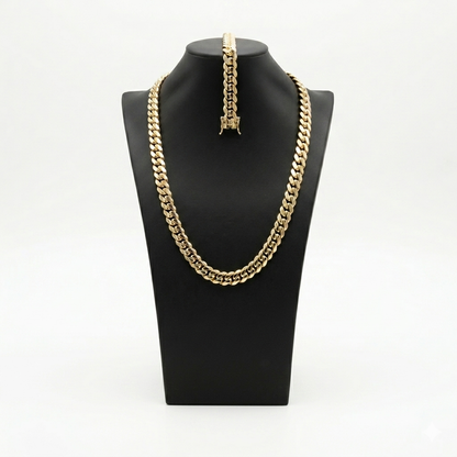 Set de Cubana 12mm  Hechas a Mano en  PVD( Eslabón Pegado)