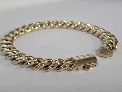 Brazalete Miami Cuban 10MM  Stainless Steel PVD, Color 14k Real 1 Año de Garantía