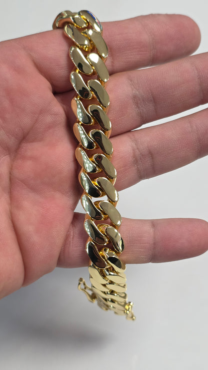 Brazalete Miami Cuban 15 MM PVD,Hechas a Mano