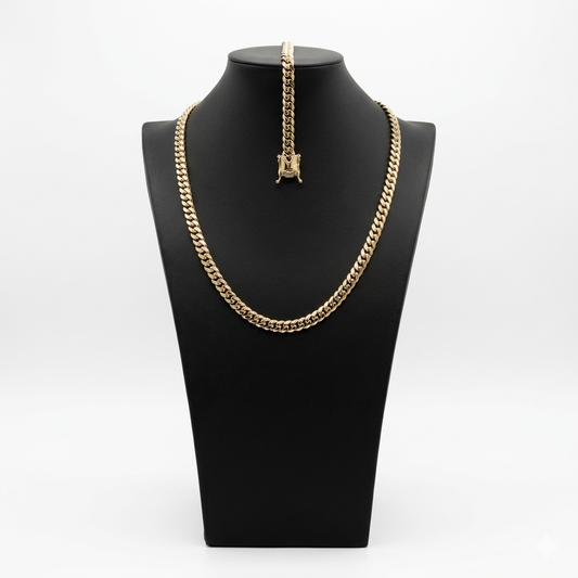 Cubana Miami Cuban 8MM (PVD PREMIUM )Hechas a Mano  (Eslabón Pegado)