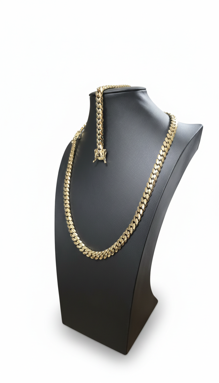 Cubana Miami Cuban 10MM (PVD PREMIUM )Hechas a Mano  (Eslabón Pegado)