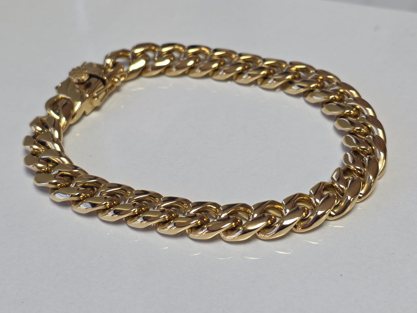 Brazalete Miami Cuban 10MM x 8.5" PVD, 1 Año de Garantía