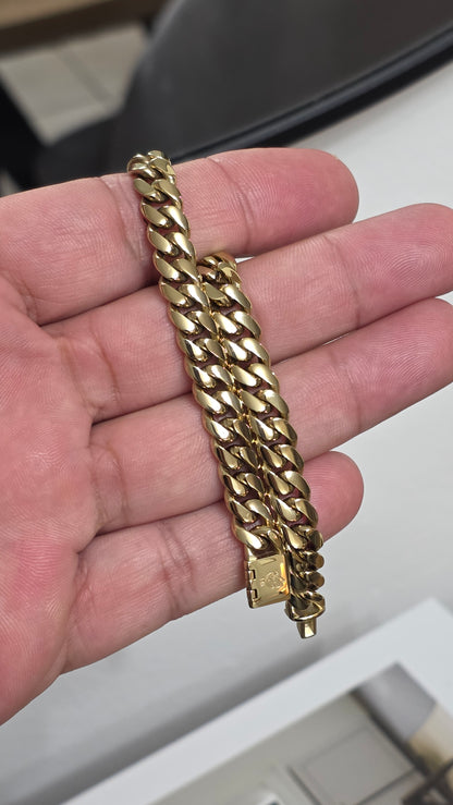 Miami Cuban 8MM                       PVD PREMIUM Plus Hechas a Mano  (Eslabón Pegado)                 1 Año de Garantía