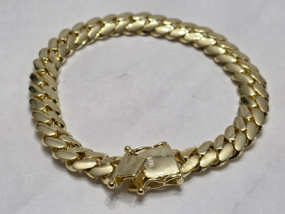 Brazalete Miami Cuban 10MM PVD,Hechas a Mano (Eslabón Pegado)