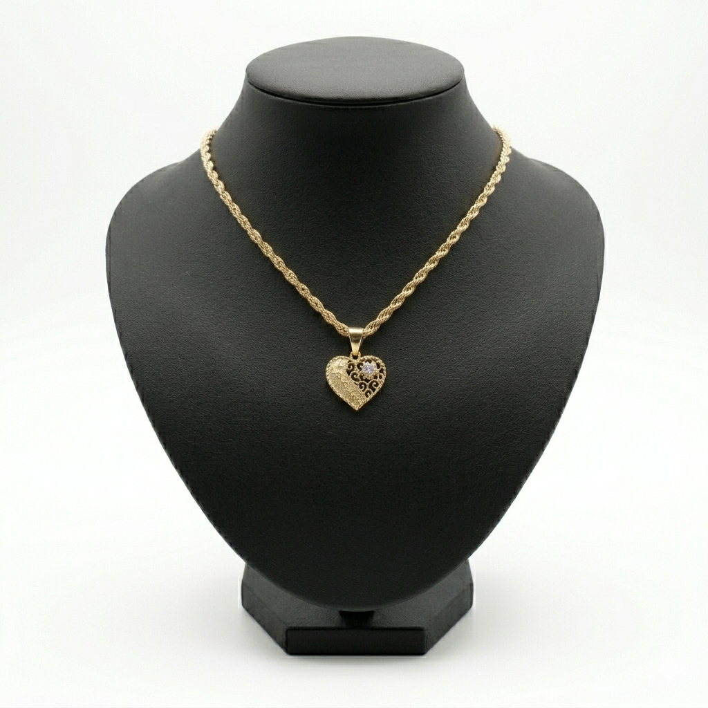 Soga 3mm PVD Stainless steel + Pendant de Corazón ( I Love You )