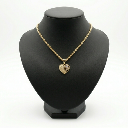 Soga 3mm PVD Stainless steel + Pendant de Corazón ( I Love You )