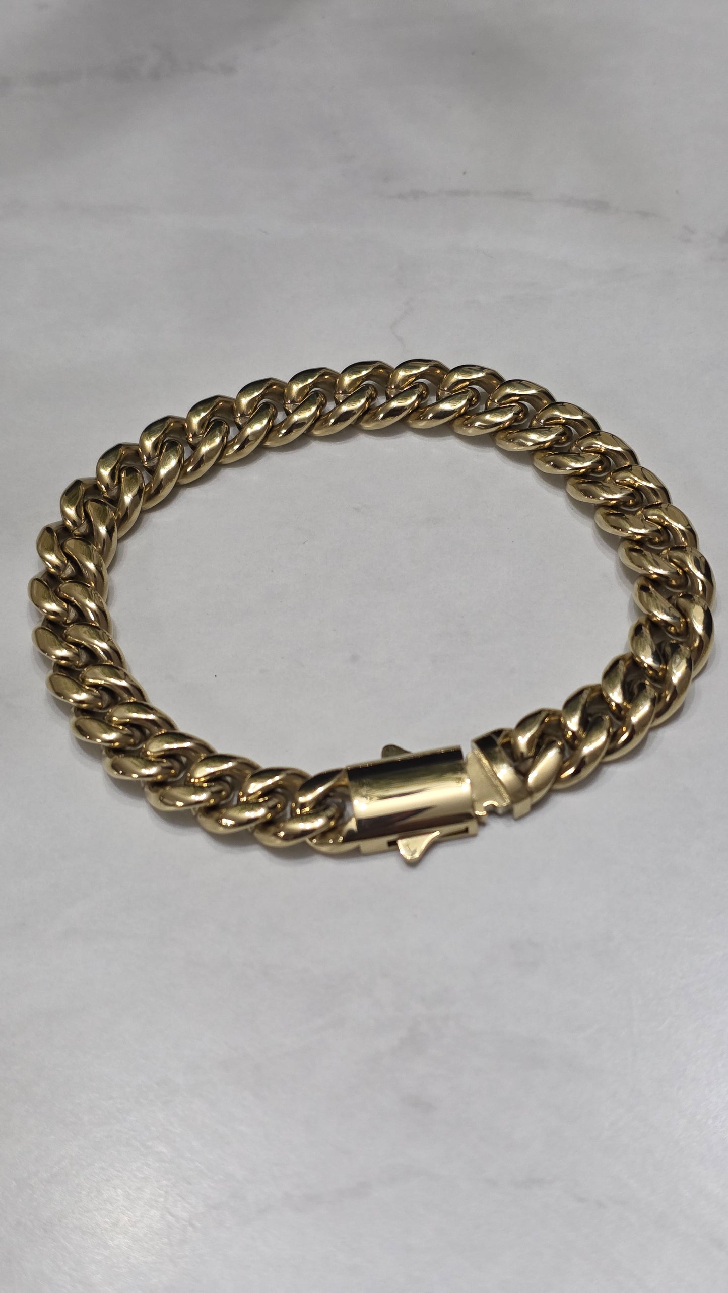 Set Cubana Stainless Steel PVD 10mm+Charm de Jesús                                             1 Año de Garantía+Color 14K Real