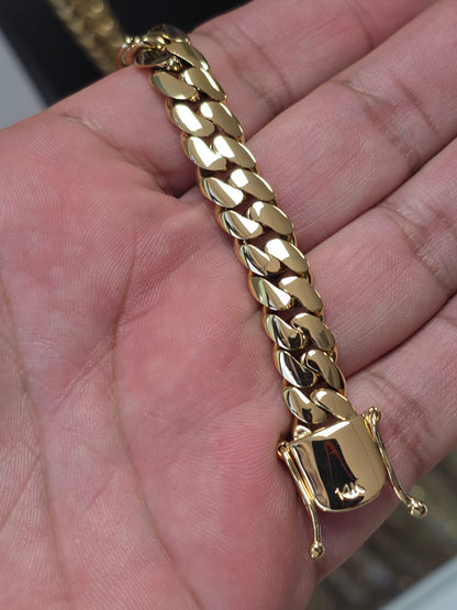 Miami Cuban 10MM.                 (PVD PREMIUM XTREME )Hechas a Mano  (Eslabón Pegado)