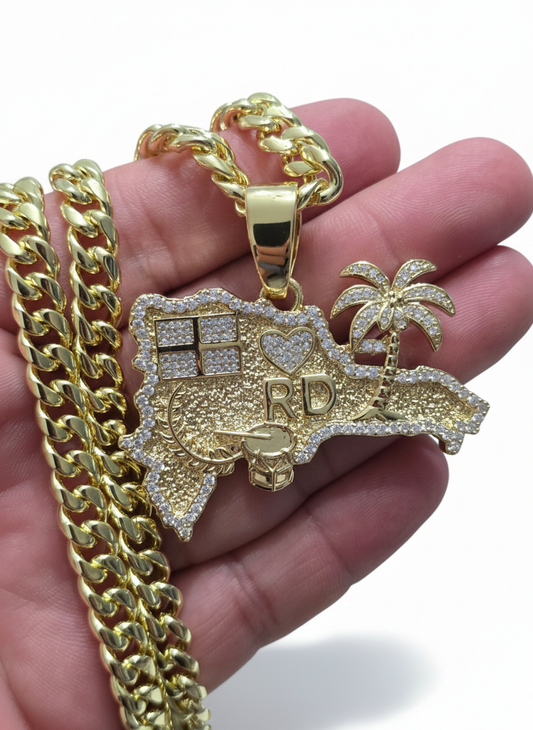 Cubana 8mm PVD Stainless Steel + Charm de RD                             (2 Años de Garantía)