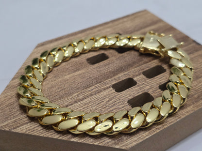 Brazalete Miami Cuban 12MM PVD,Hechas a Mano.  (Eslabón Pegado)