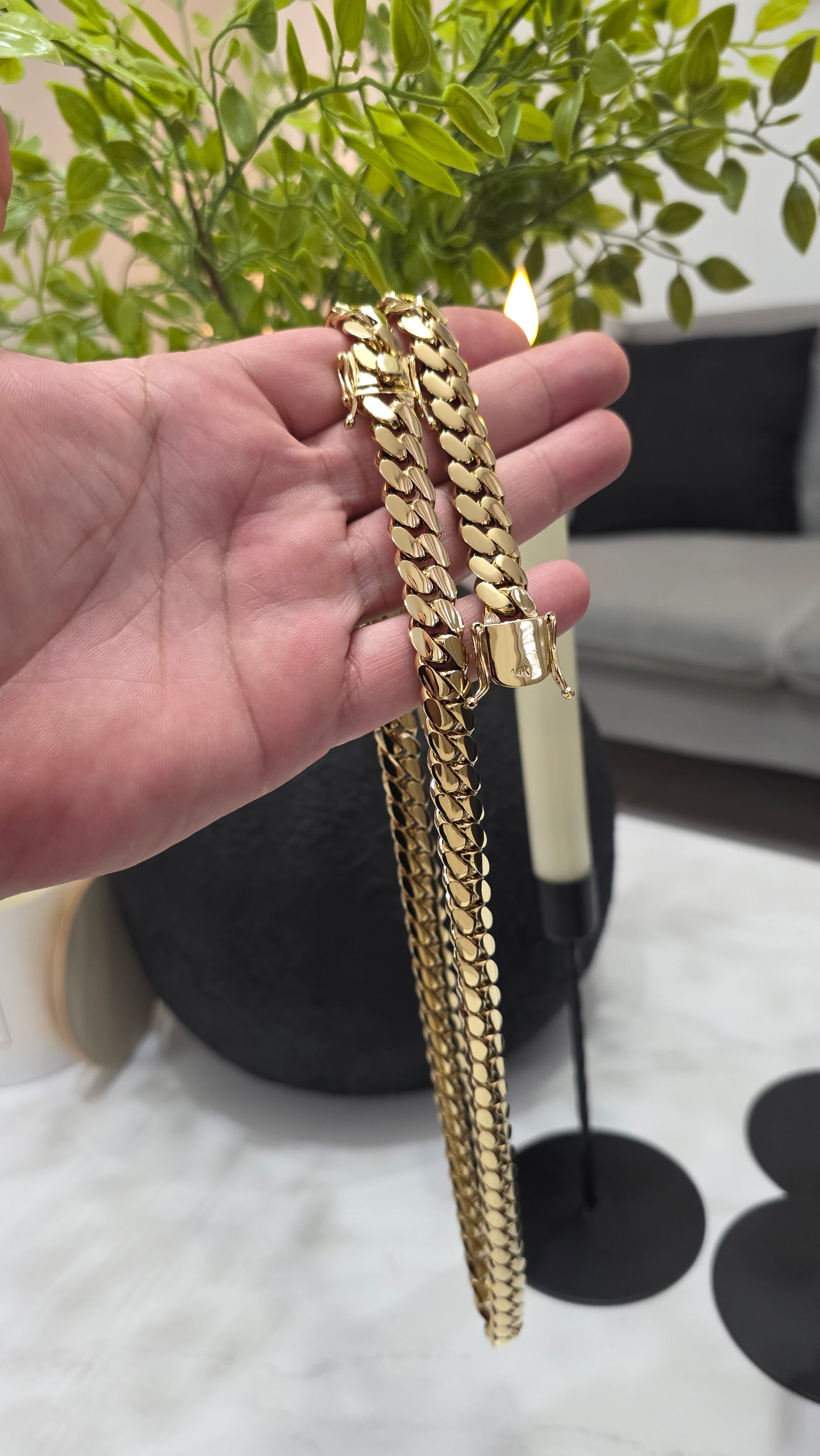 Cubana Miami Cuban 12MM (PVD PREMIUM )Hechas a Mano  (Eslabón Pegado)