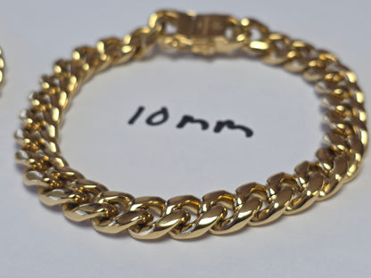 Brazalete Miami Cuban 10MM x 8.5" PVD, 1 Año de Garantía