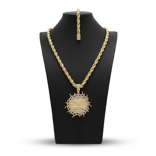 Set Ice Rope Chain + La última cena 8mm ( PVD)