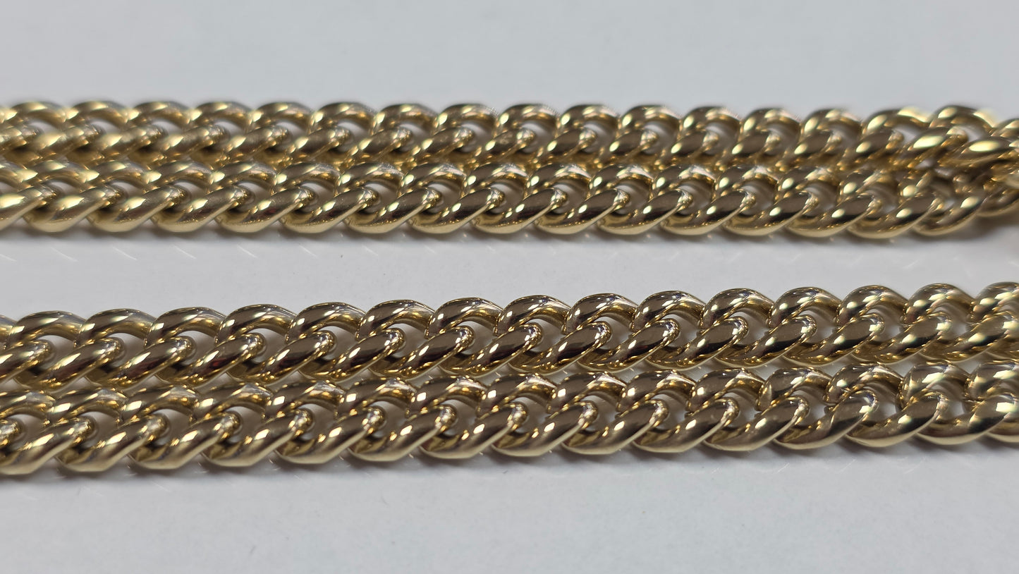 Cadena Miami Cuban 6mm + Brazalete Gratis. Color 14K Real                         ( 1 año de Garantía)
