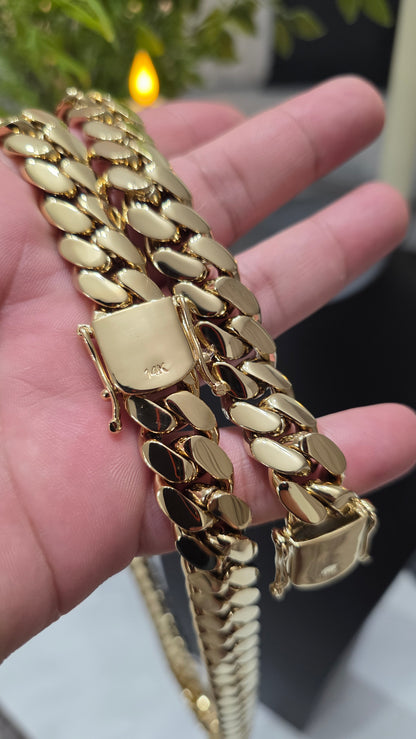 Miami Cuban 15MM                   PVD PREMIUM Hechas a Mano  (Eslabón Pegado)