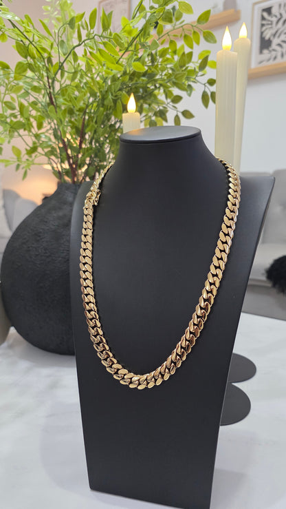 Cubana Miami Cuban 12MM (PVD PREMIUM )Hechas a Mano  (Eslabón Pegado)