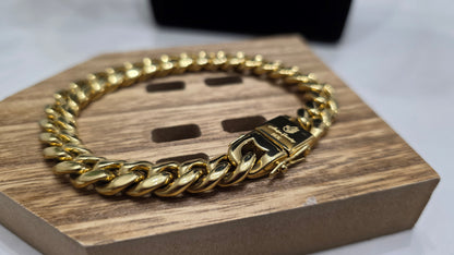Set Cubana 10mm Stainless steel PVD con Brazalete Gratis,1 Año de Garantía