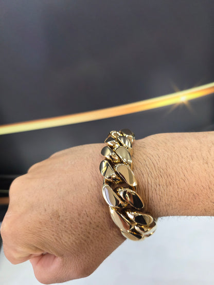 Brazalete Miami Cuban 24MM (PVD PREMIUM )Hechas a Mano  (Eslabón Pegado)
