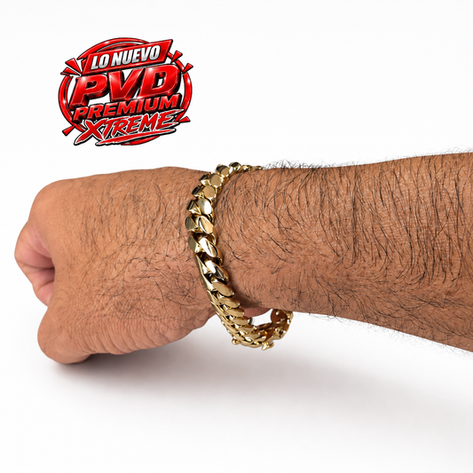Miami Cuban 10MM.                 (PVD PREMIUM XTREME )Hechas a Mano  (Eslabón Pegado)