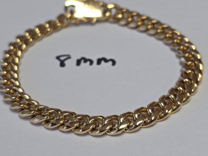 Brazalete Miami Cuban 8MM  PVD, 1 Año de Garantía