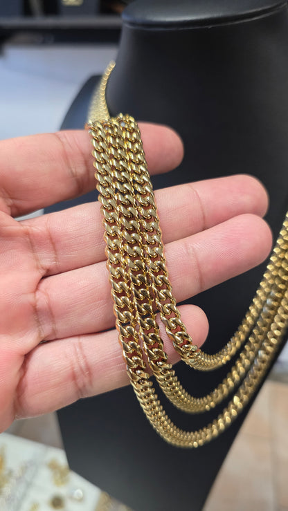 Cadena Miami Cuban 6mm  Brazalete Gratis. Uso diario                         ( 1 año de Garantía)
