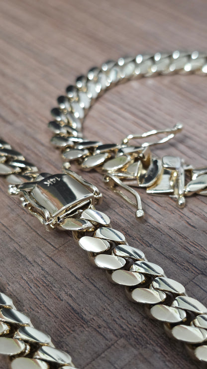 Cubana Miami Cuban 10MM (PVD PREMIUM )Hechas a Mano  (Eslabón Pegado)