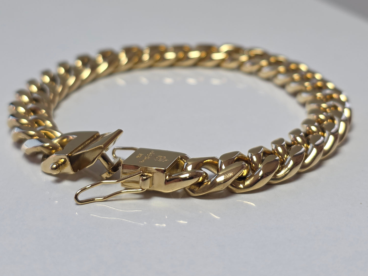 Brazalete Miami Cuban 10MM x 8.5" PVD, 1 Año de Garantía