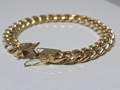 Brazalete Miami Cuban 10MM x 8.5" PVD, 1 Año de Garantía
